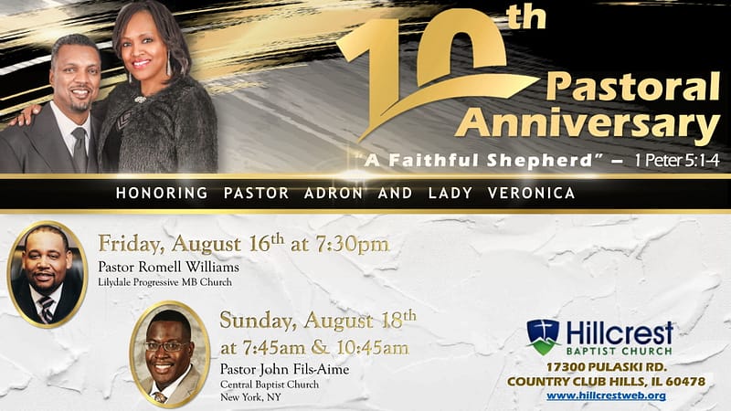 Pastor Adron and Veronica Robinson - 10th Church Anniversary
